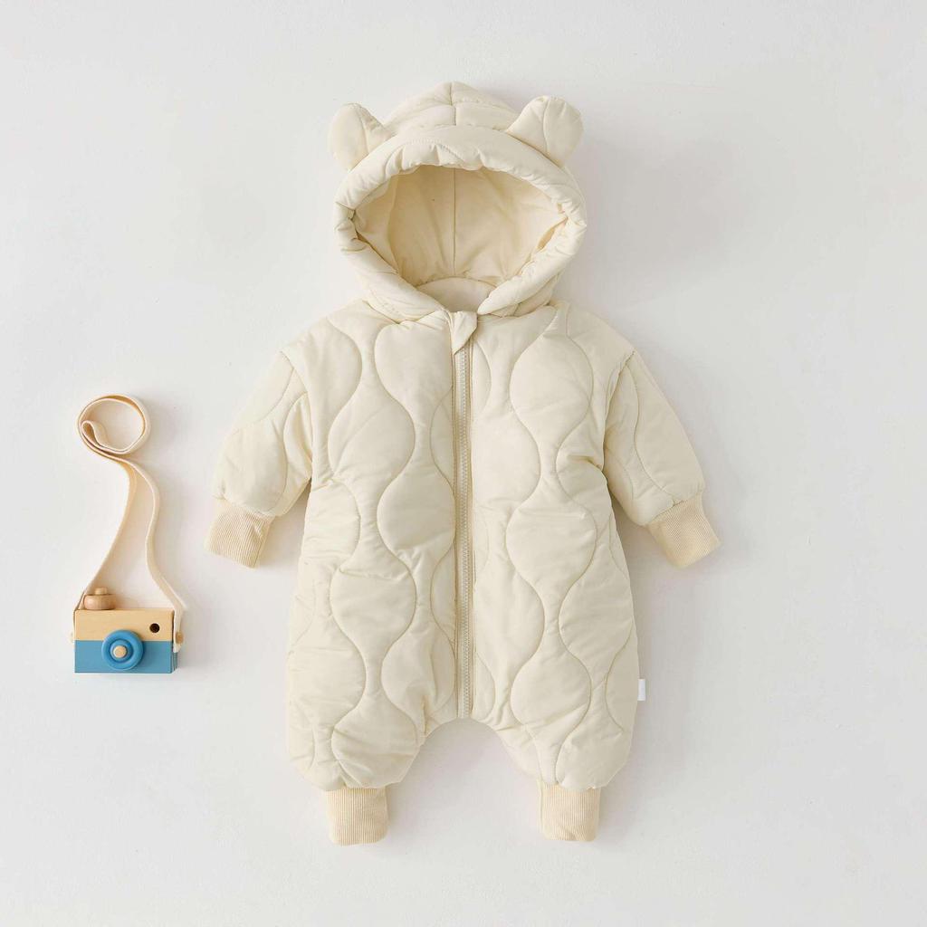 Warm Fleece-Lined Hooded Winter Suit for Infants & Toddlers