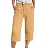 YYFS Женские модные повседневные однотонные брюки с высокой талией и принтом, брюки и капри