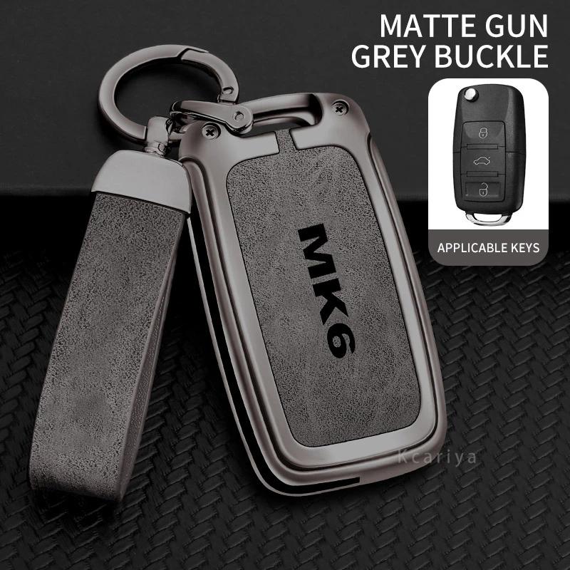 Auto TPU Zinc Alloy Key Case Bag For VW Volkswagen GOLF 6 MK6 Car Key Chain Car Metal Key Shell Interior Decoration Accessories