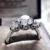 Кольцо Trio Full Diamond Zircon Ring - европейский и американский стиль, модные инкрустированные бриллиантами украшения для женщин