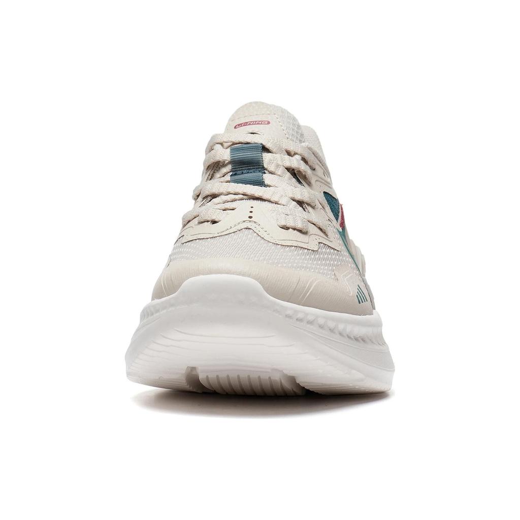 Li Ning Qing You Fabric Synthetic Leather Non-Slip Wear-Resistant Low-Top Sports Casual Shoes Men Sneakers Gray Green AGLT057-4