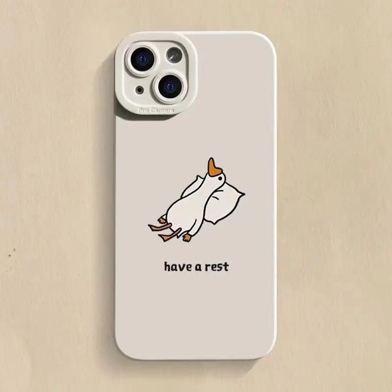 Милый чехол для телефона с мультяшной уткой для Samsung Galaxy S23 Ultra S22 Plus S21 S20 FE Note20 A14 A34 A54 A13 A33 A53 A32 A52s Мягкий чехол