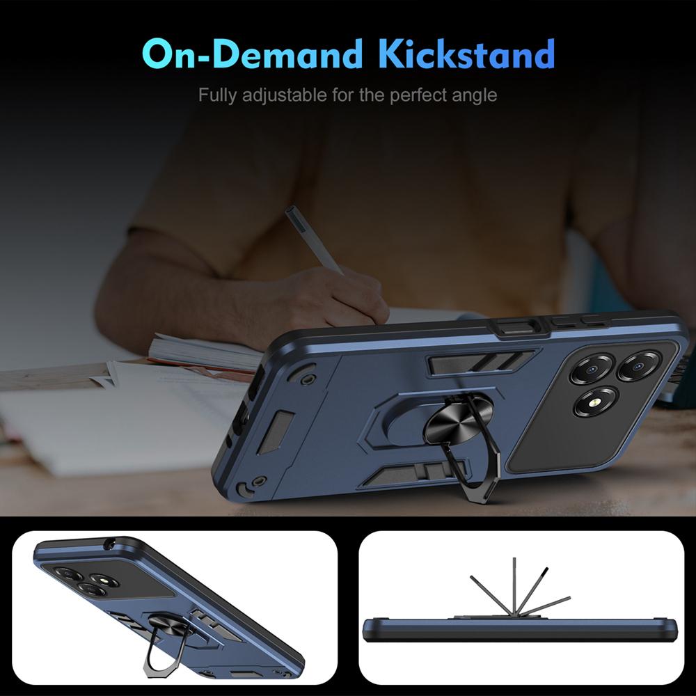 KEYSION Противоударный бронированный чехол для ZTE Blade A36 4G 5G Мягкий силикон+ПК Металлическое кольцо-подставка Задняя крышка для телефона для ZTE Blade A36 5G