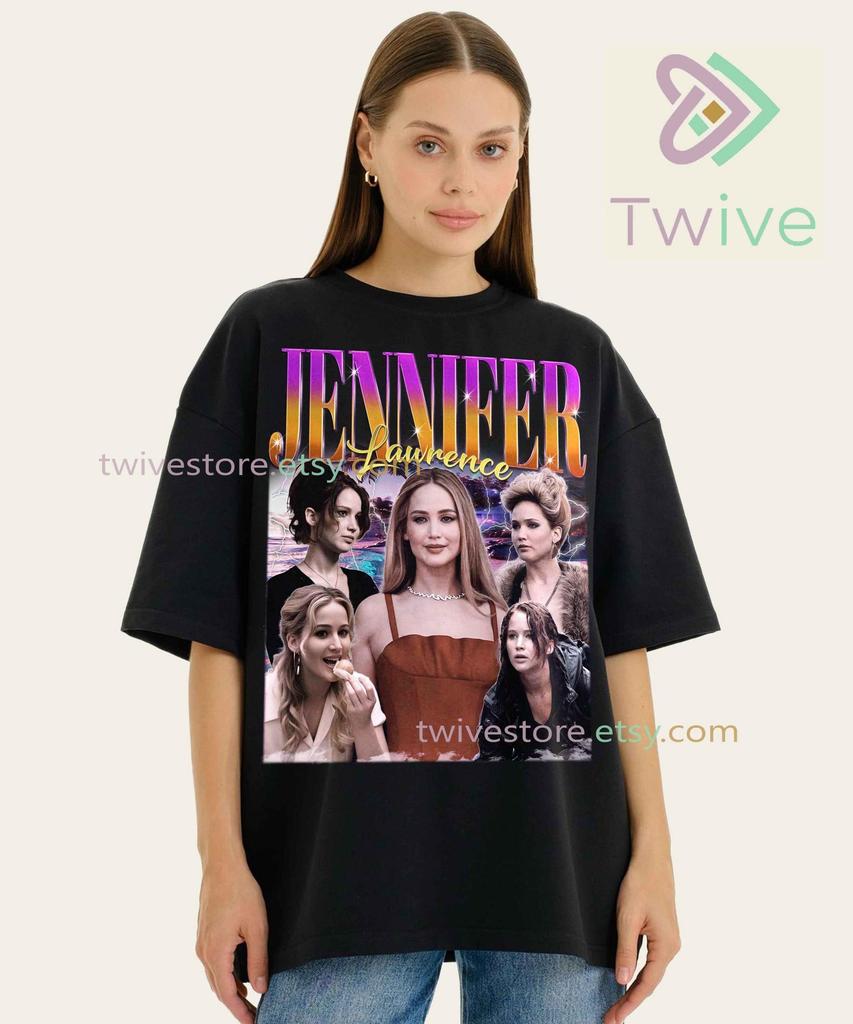 Jennifer Lawrence Comfort Colors Shirt, Vintage Movie Actress Tee, Retro Fan Merch Gift, Hollywood Icon Style, Ultimate Star Collectible