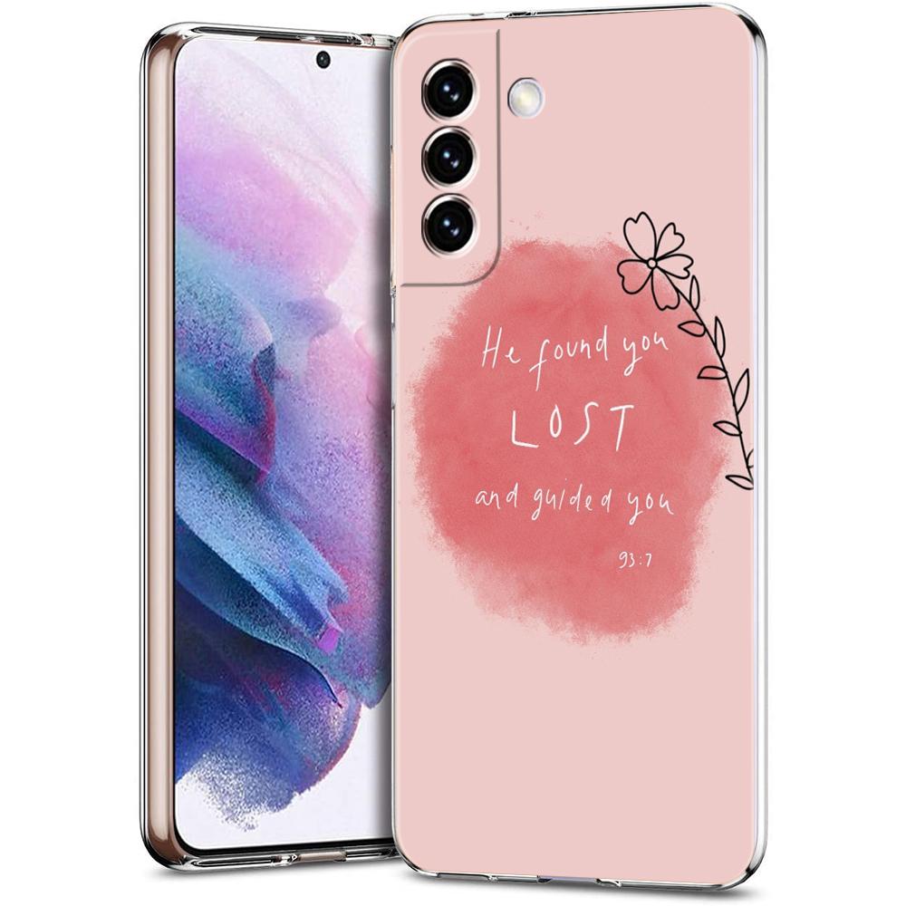 Чехол для телефона Samsung Galaxy S24 Ultra S23 FE S22 S20 S21 5G S10 S9 Plus S10E S8 Силиконовый Прозрачный С цитатами из песен Исламский чехол