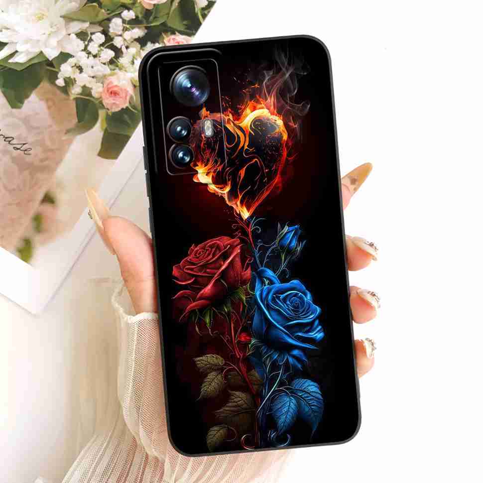 For Xiaomi Mi 12 Pro 2201122C Case Bright Flowers LOVE Silicone Soft Back Cover For Xiaomi MI12 PRO Mi 12S Pro 6.73" Phone Cases