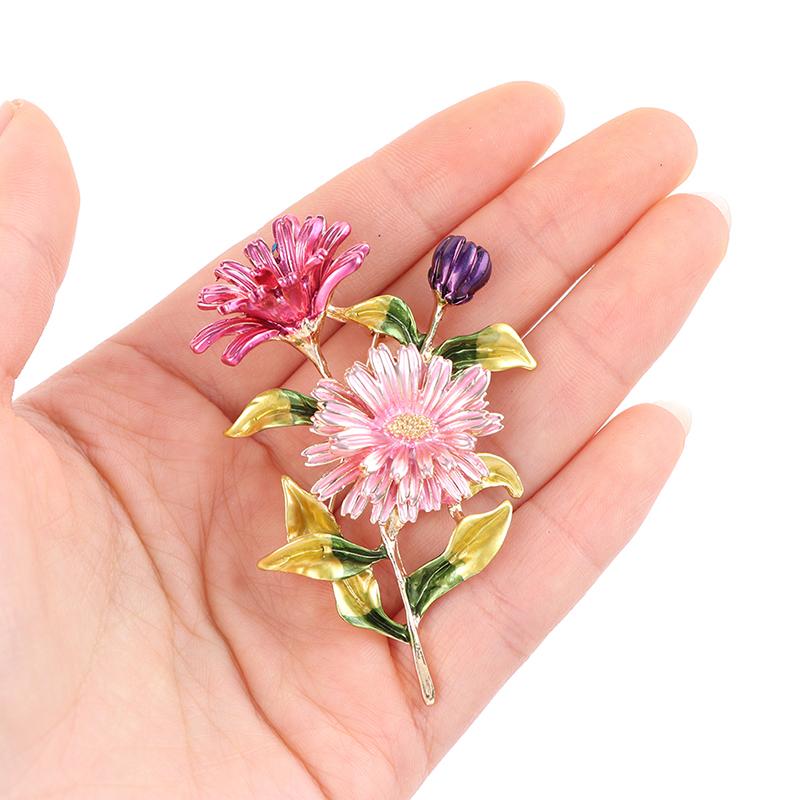 1 шт., эмалированная булавка с цветком ромашки, женские броши, букет, броши для одежды, ювелирные изделия