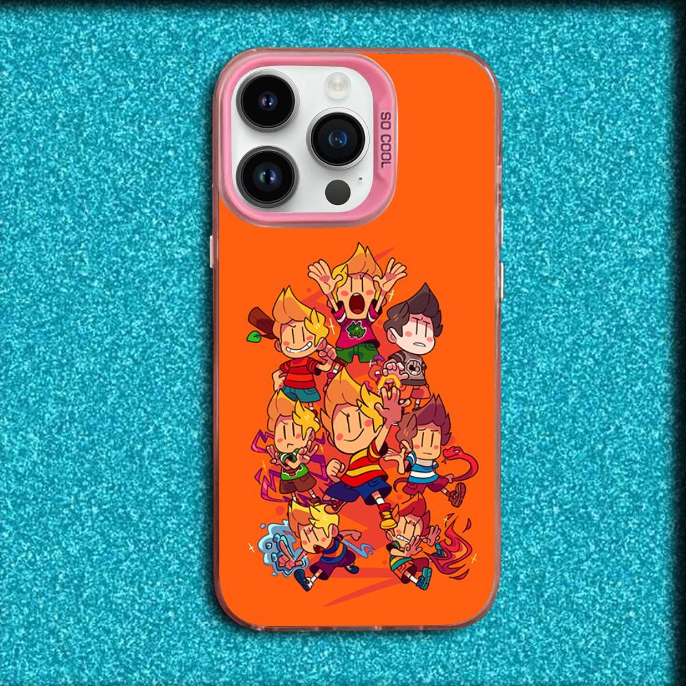 Чехол для телефона Game E-EarthBound Mother 4 Для iPhone 16,15,14,13,12,11,Mini,Pro,MAX Розовый Матовый Силиконовый Чехол