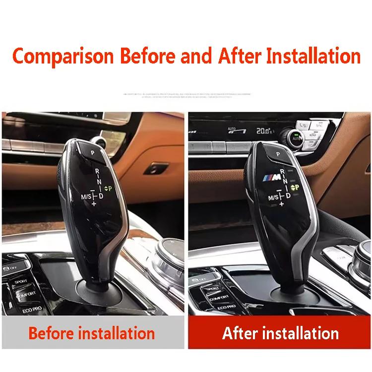 Car Gear Shift Knob Panel Cover For BMW 1 2 3 4 5 7Series F01 F02 X1 X3 X5 X6 M3 M5 F30 F32 F48 With Logo Interior Modificatio rvzc66