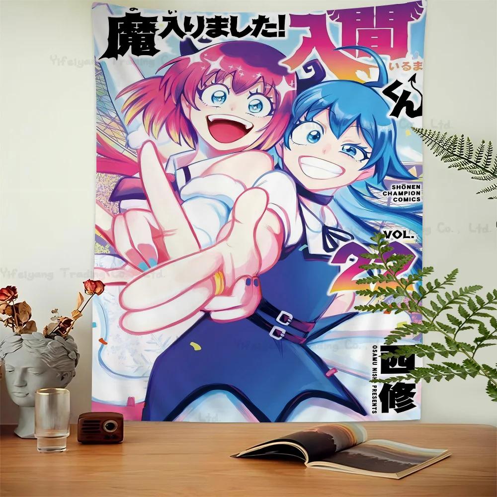 Добро пожаловать DDemon SSchool IIruma Kun Аниме Гобелен Подвесной Таро Хиппи Настенные Ковры Комната Студента Настенные Листы