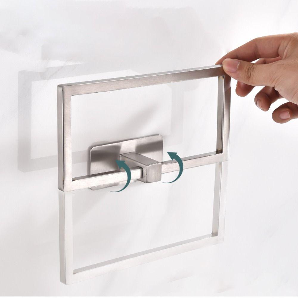 Ventilation Towel Ring Hangers Waterproof Hand Towel Ring Punch Free Towel Ring Household