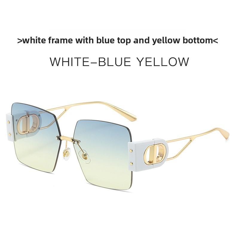 Fashion Unisex Frameless Sunglasses With Uv400 Protection For Summer Travel And Outdoor Activities