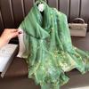 Women's Fashion Scarf Polyester Mature Style with Plant Pattern - Large Beach Shawl Wrap, Decorative Sun-Proof and Windproof
