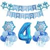 Snowflake Theme Birthday Party Balloon Set with Snowflake Pentagram Decoration Balloons