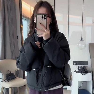 Зимнее пуховое пальто Утолщенный воротник-стойка Большие карманы на молнии Ветрозащитный застежка на молнии Длинные рукава Сохранение тепла Теплая повседневная одежда