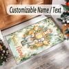 Animals Theme Crystal Velvet Floor Rug Personalized Custom Name Text Warm Carpet Home Decoration