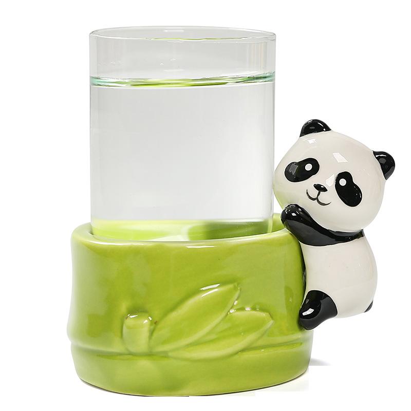 Керамика Цветочные композиции Украшения Стеклянное искусство DIY Цветочные сосуды Креативная панда Гидропонная ваза Милые украшения для дома