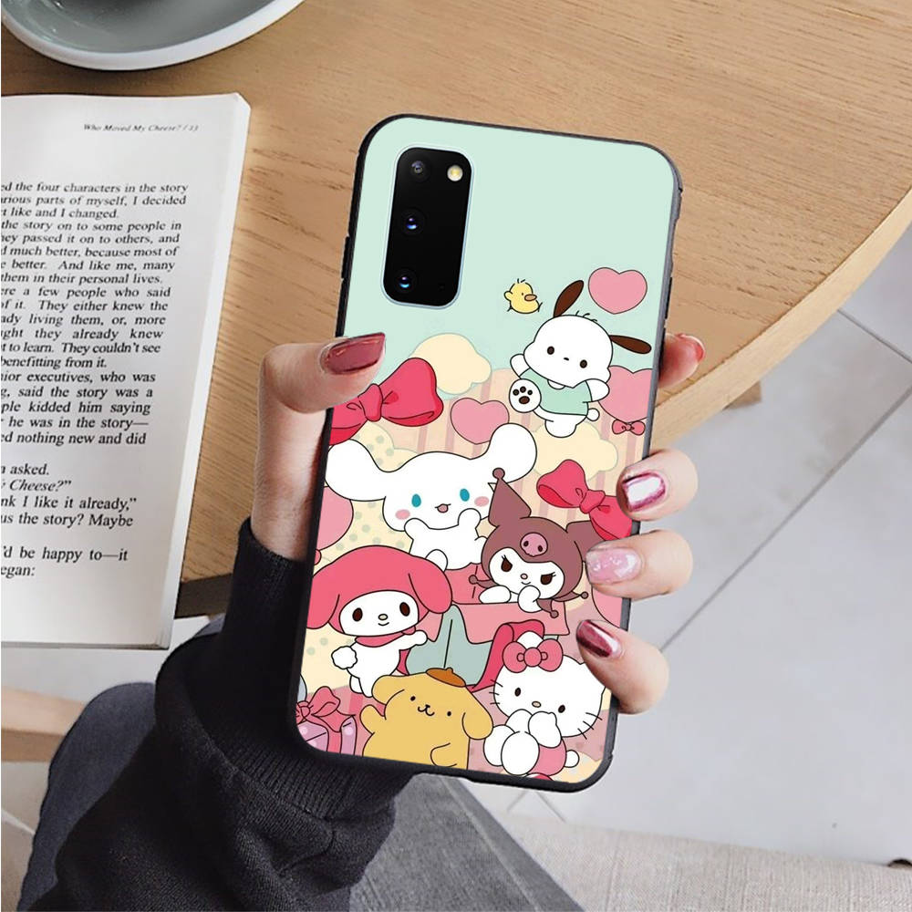 AH46 Sanrio Cartoon черный чехол для Samsung Note 20 Lite S24 Ultra S23 S22 A05 A06 A11 A71 A15 A16 A13 A24 A25 A33 A52 A53 M55 M35 Sofe Cover