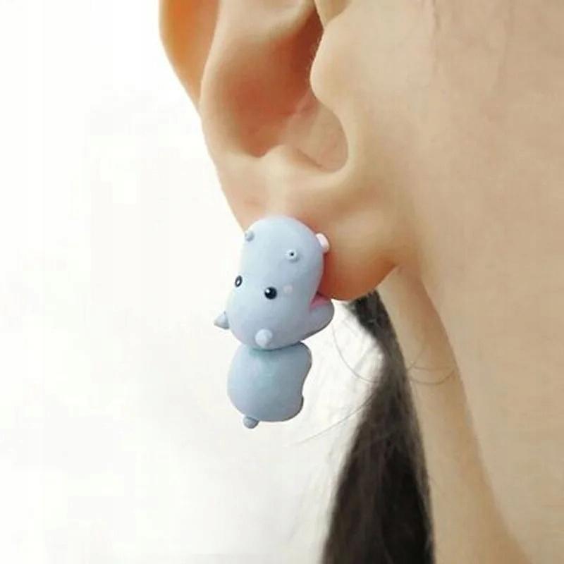 Women's Earrings 3D Animal Models Dog Corgi Jewelry Gift