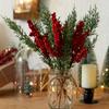 Рождественский цветочный набор из 3 предметов, декор из сосны и ягод. 32см, Настенный/Настольный. Праздничный декор без батареек.