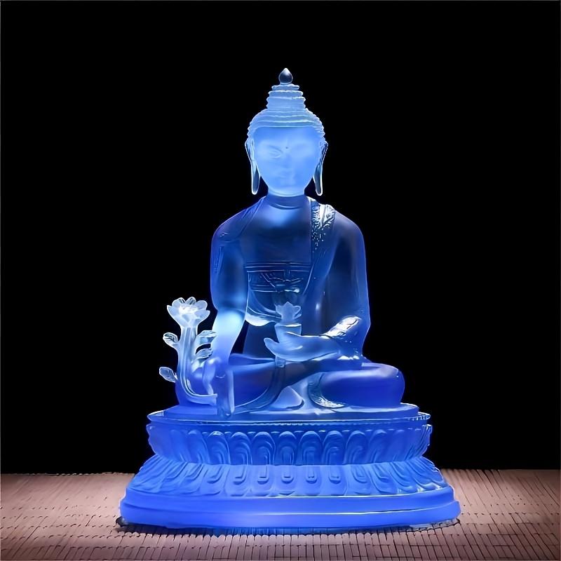 1pc Classic Resin Buddha Statue Ornament, Symbolizing Good Luck & Spiritual Enlightenment, Floor Placement