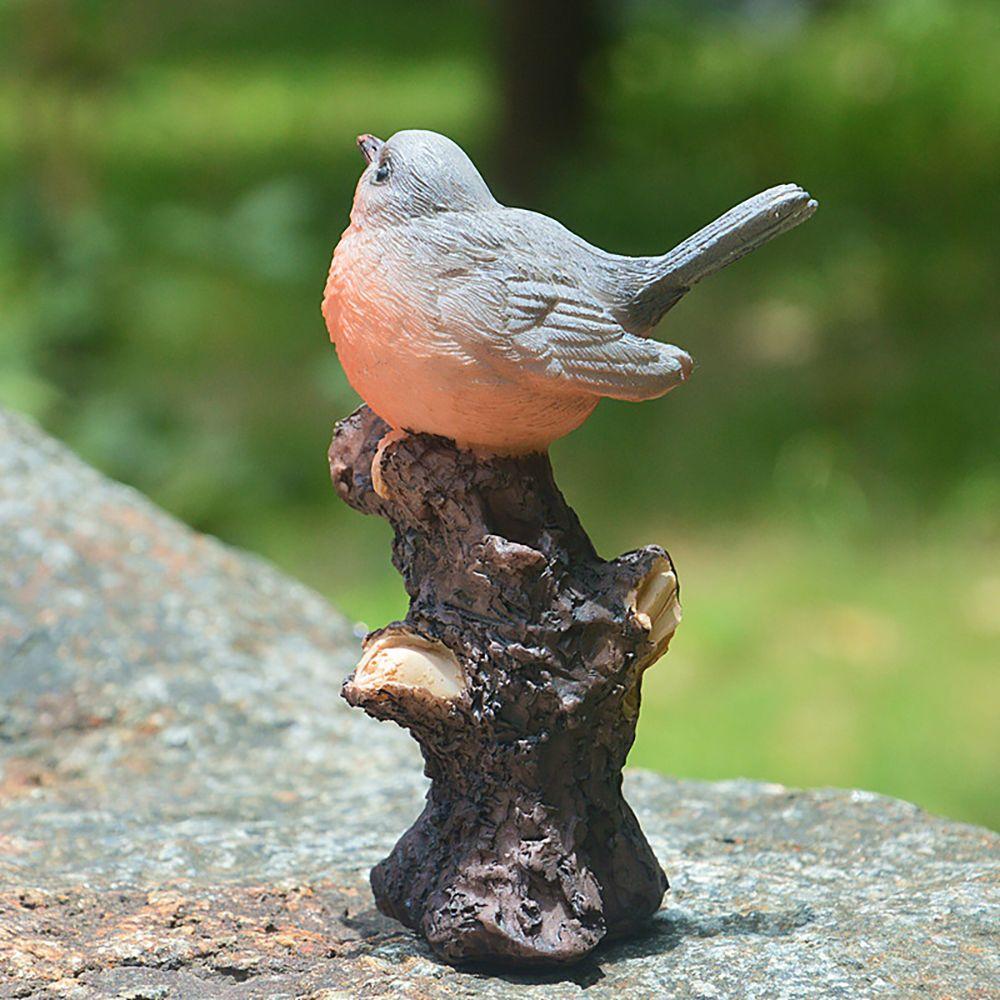 Decoration Fairy Garden Animal Sculpture Kingfisher Figurine Lifelike Bird Statue Sparrow On Branch