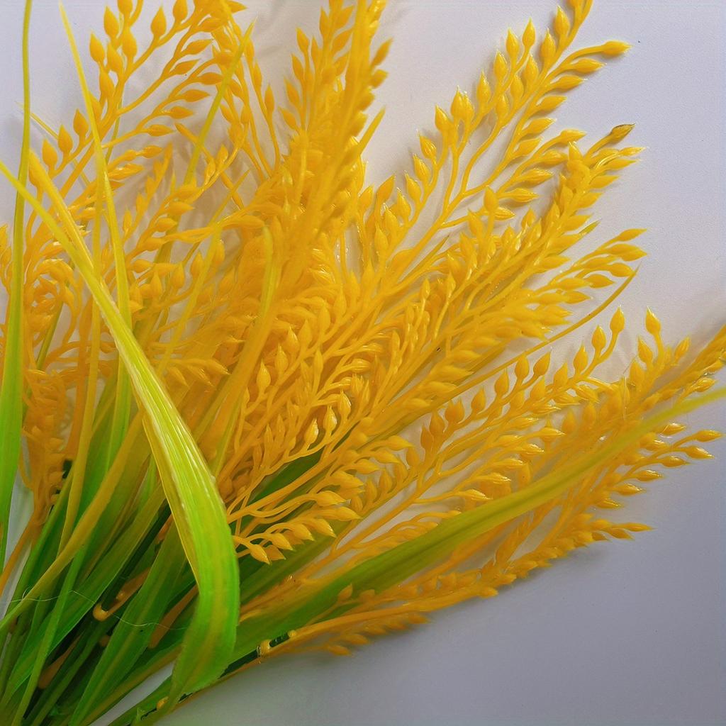 3Pcs Simulation 7-pronged Golden Wheat Ears Rice Barley, for Wedding Banquet Festival Home Party Decoration