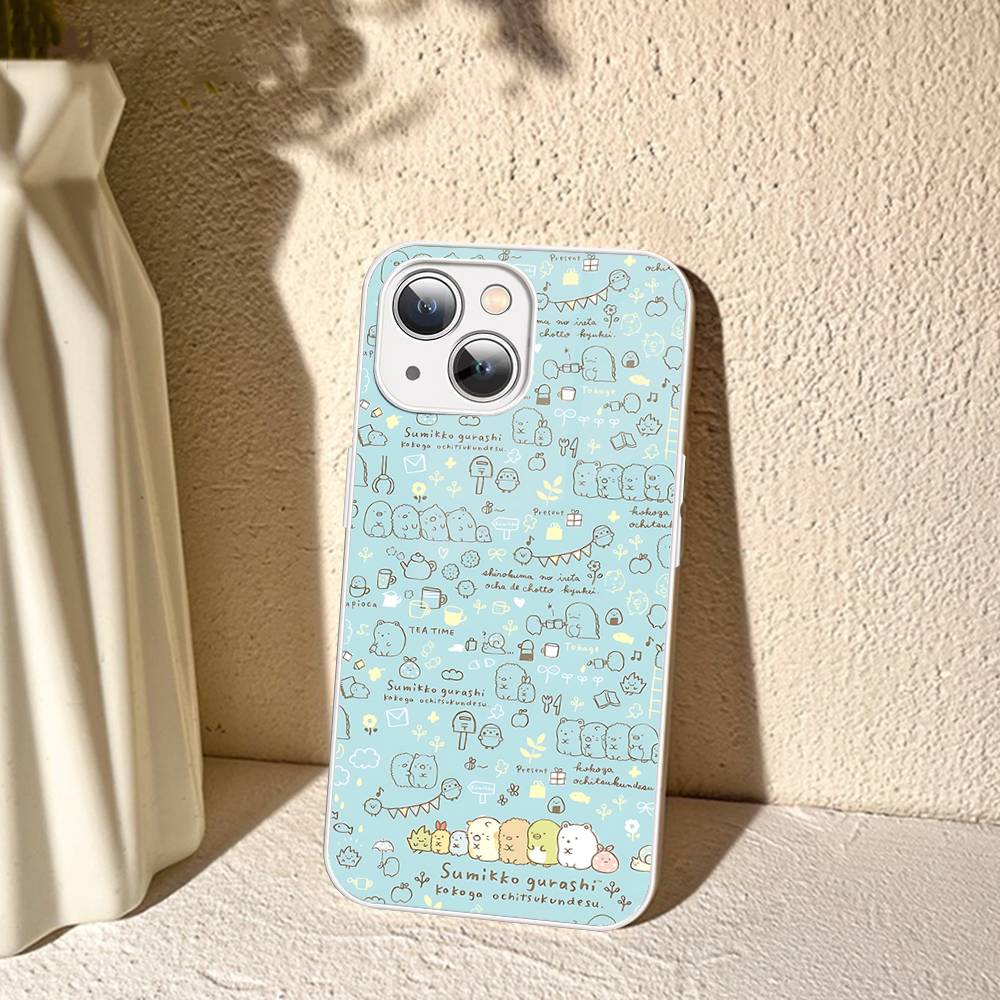 Мультяшное закаленное стекло Sumikko Gurashi для iPhone 14 13 12 11 Pro Mini XS MAX 14Plus X XS XR Чехол