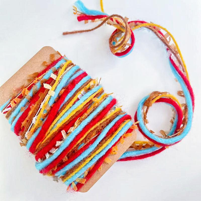 2 М Раскрашенные вручную резинки для волос из пряжи Полиэстеровая пряжа Сделай сам Рождественские поделки Бохо-шик Рождественские наборы для рукоделия
