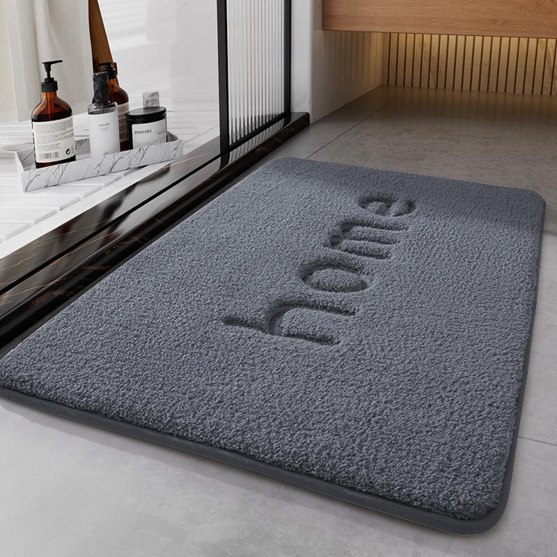 Thickened Bathroom Flannel Floor Mat Toilet Absorbent Carpet Shower Room Non-slip Mat Kitchen Foot Mat Dirt-resistant Door Mat