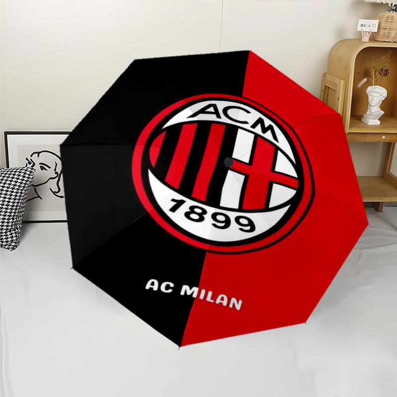Автоматический зонт в тематике AC Milan, легкий и портативный, 8 спиц, идеально подходит для путешествий на открытом воздухе, на дни рождения, Рождество, в качестве подарков.