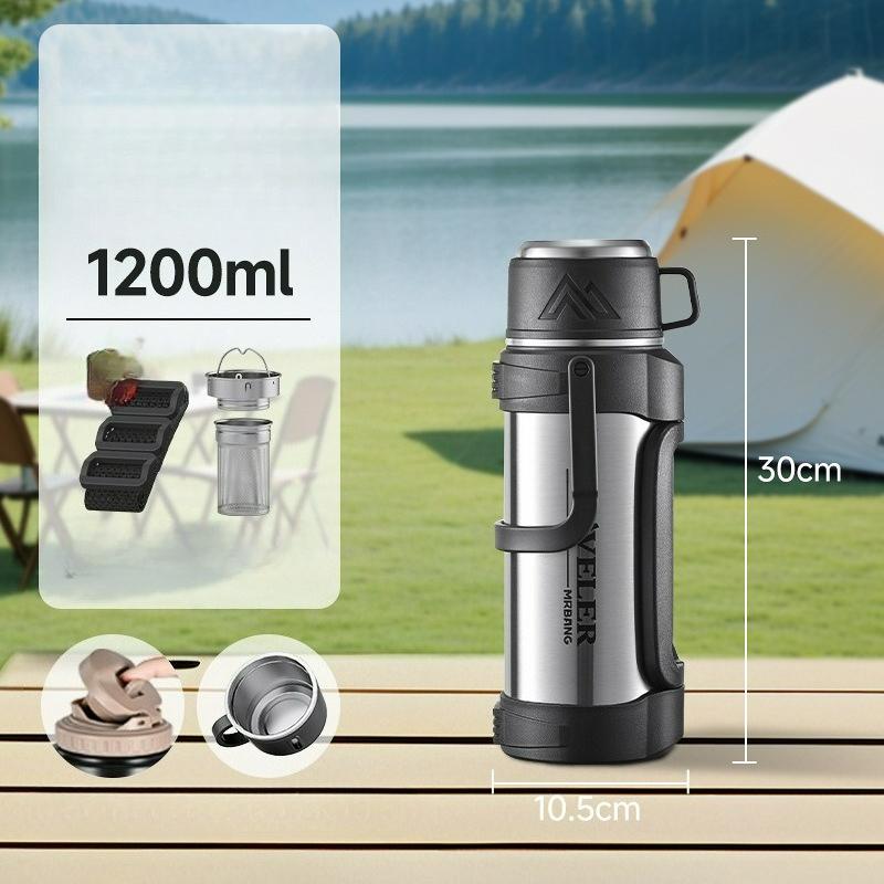 Портативный термос-чайник, термос-чайник из нержавеющей стали большой вместимости, уличный портативный термос сверхбольшой вместимости