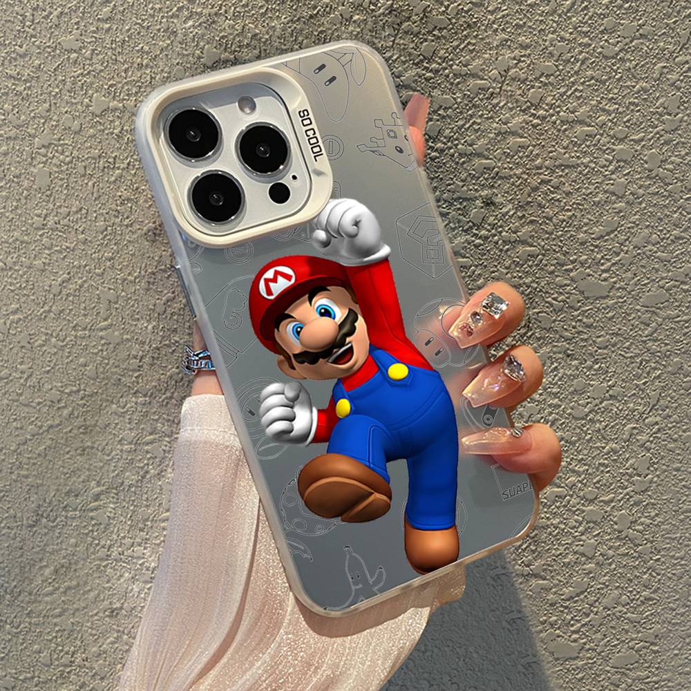 M-Marios Phone Case For IPhone 17 16 15 14 13 12 11 Pro Max X XR XSMAX 8 7 Plus Candy Matte Shockproof Back Cover