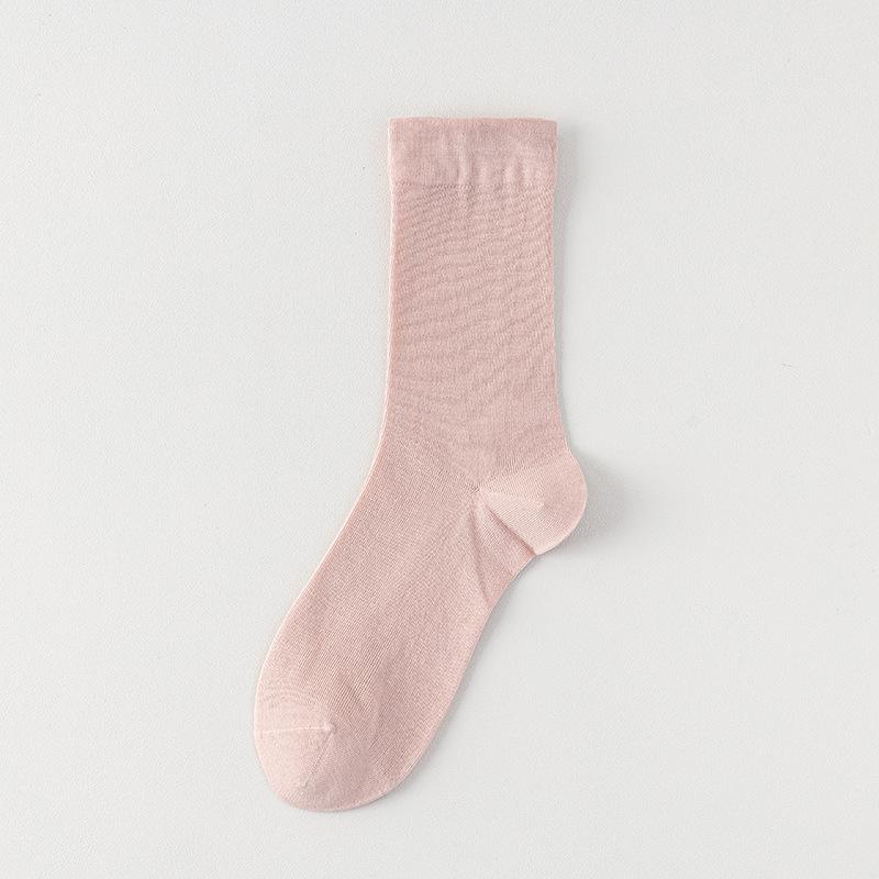 Летние тонкие носки из тутового шелка, однотонные сетчатые, дышащие, бесшовные, без запаха, антибактериальные, женские носки до середины голени