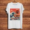 Ukiyo Style Great Wave Off Kanagawa Red Moonfunny Hokusai Artistic TShirtCasual TshirtUnisex TeeNocrack Breathable Print