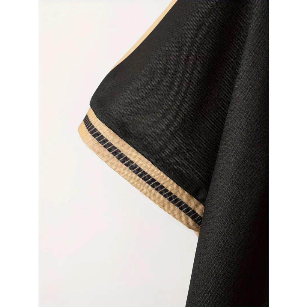 Летняя новая мужская футболка топы повседневная с принтом лацкан короткий рукав рубашка поло