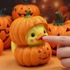 Компактная полимерная скульптура для окон, Хэллоуин, Тыква, Утка, Украшение, Сложенные желтые декоративные мультяшные фигурки, Милый мини-декор для рабочего стола, дома