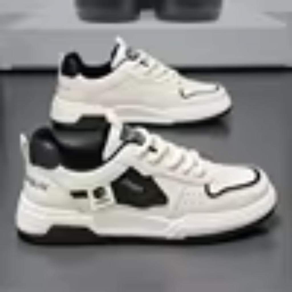 Men's Trendy Korean Version Sports Leisure Board Shoes Breathable White with Thick Soled Mesh Lining New Breathable Collection