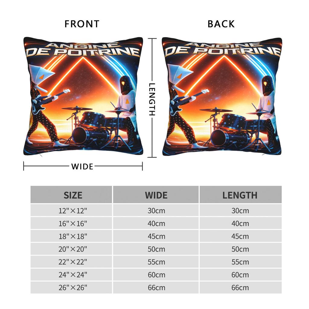 Band Angine De Poitrine Pillow Case Square Pillow Cover For Sofa Bedroom Home Decor Cute Funny Cushion Cover