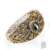 Vintage Gray Crystal Charm Bracelet for Women Turkish Bangle Retro Gold Color Bohemia Wedding Jewelry