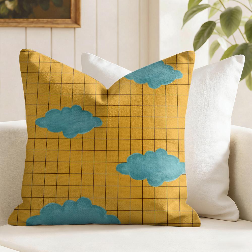 Fashion Clouds Cushion Cover Natural Linen Double Sided Print Throw Pillow Case for Sofa Couch Home Decor