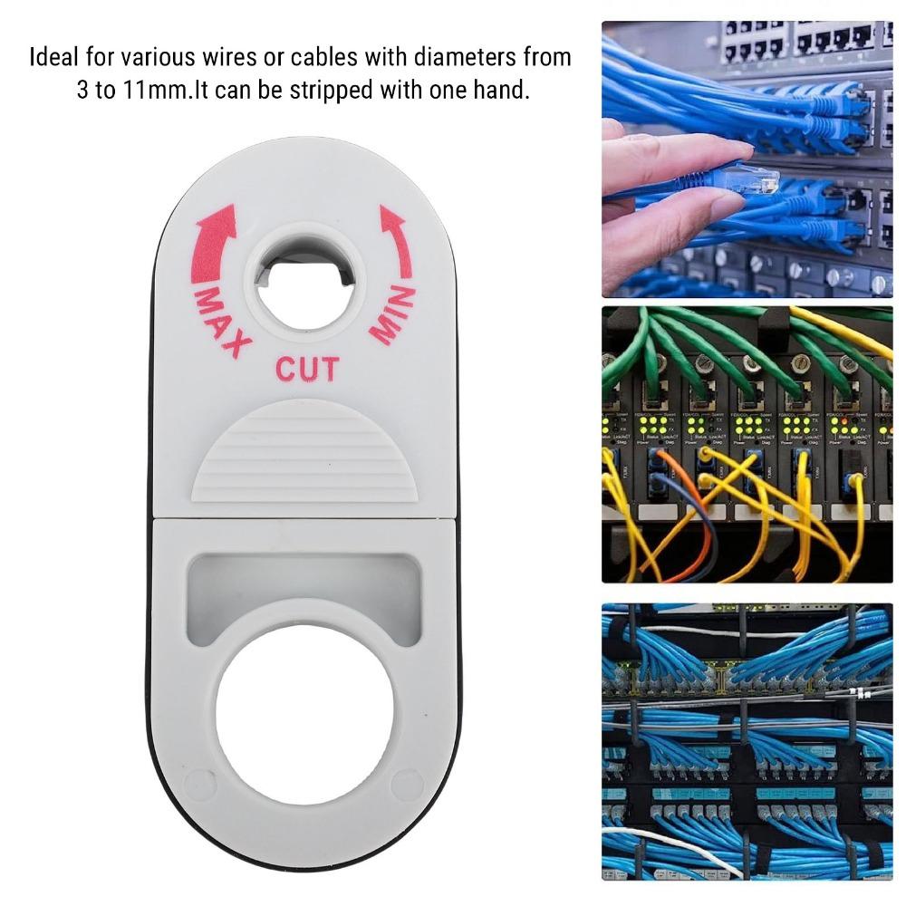 White Network Wire Stripping Tool Adjustable Coaxial Cable Stripper Coaxial Wires