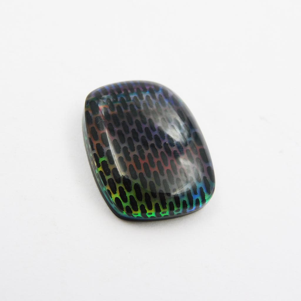 Lab-Created Opal Loose Gemstone Boulder Doublet Cushion Cut 16.40 ct for Jewelry Making and Crafts
