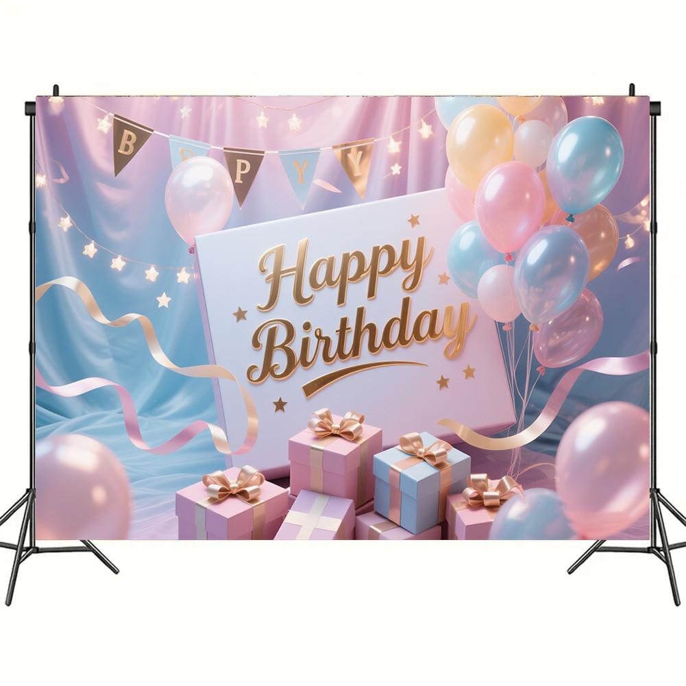 Красочный гобелен 'С Днем Рождения' Шары Радуга Дети Девочка Украшение на День Рождения Баннер Детская Вечеринка Фон для Фото Реквизит