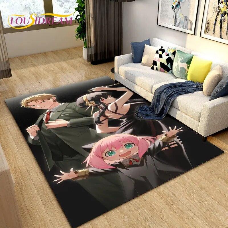 SPY×FAMILY Japan Anime Cartoon Area Rug,Carpet Rug for Living Room Bedroom Sofa Doormat Decoration, Kids Play Non-slip Floor Mat