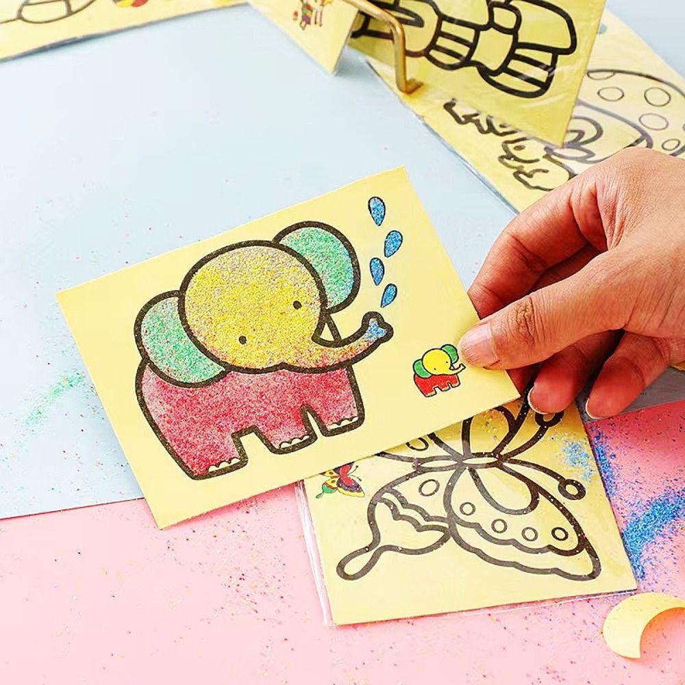 Brush Art Painting Sand Painting Set Paper Picture Drawing Coloring Toys Children/Kids/Toddlers