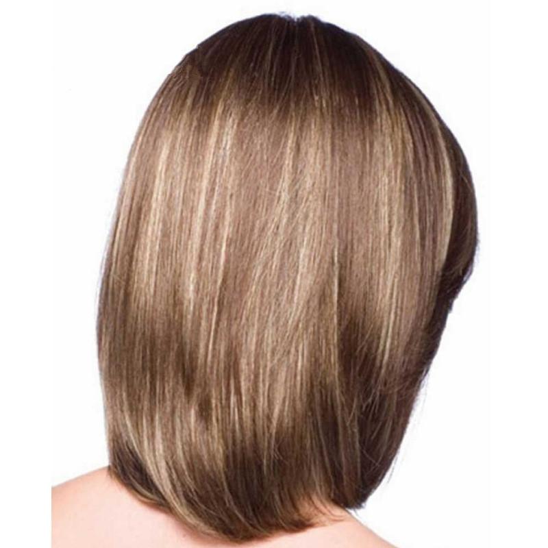 Женский градиентный короткий волнистый парик с розовой сеткой