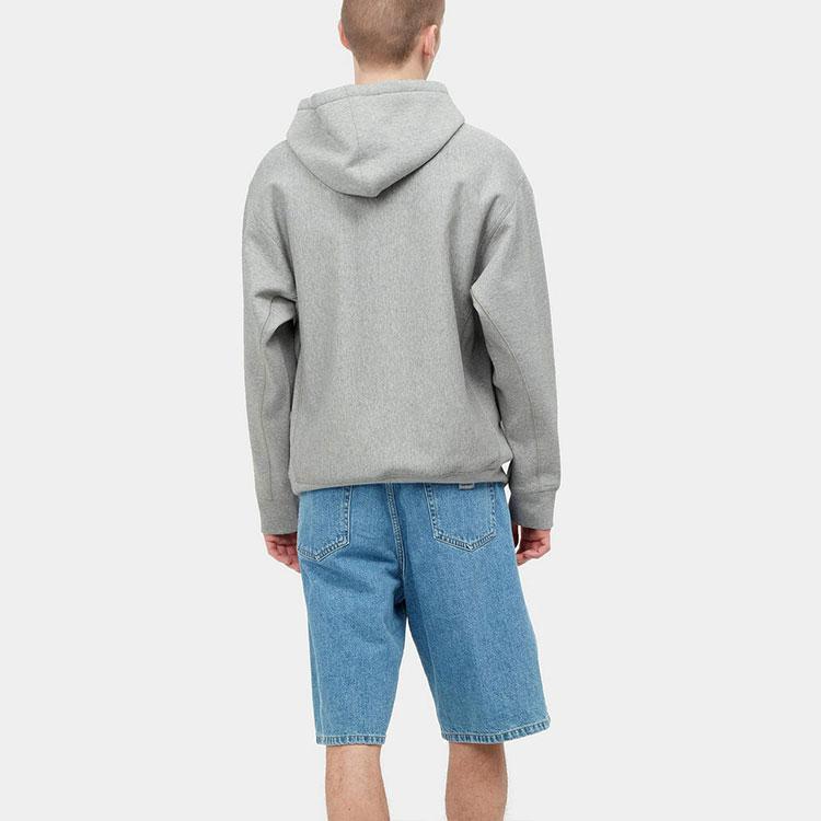 Carhartt WIP Однотонная толстовка с капюшоном и вышивкой логотипа на шнурке Мужские толстовки Серый I028279-V6-XX