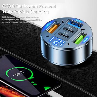 250 Вт 5 портов автомобильное зарядное устройство быстрая зарядка PD QC3.0 USB C автомобильное зарядное устройство для телефона адаптер с напряжением для iPhone Samsung Huawei Xiaomi