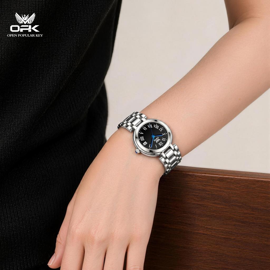 OPK Brand watch new simple and fashionable round quartz watch waterproof women's watch women's watch 6107